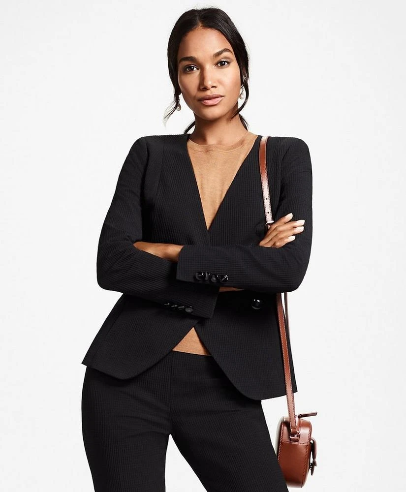 Brooks Brothers Stretch-Cotton Jacquard Double-Breasted Jacket 1