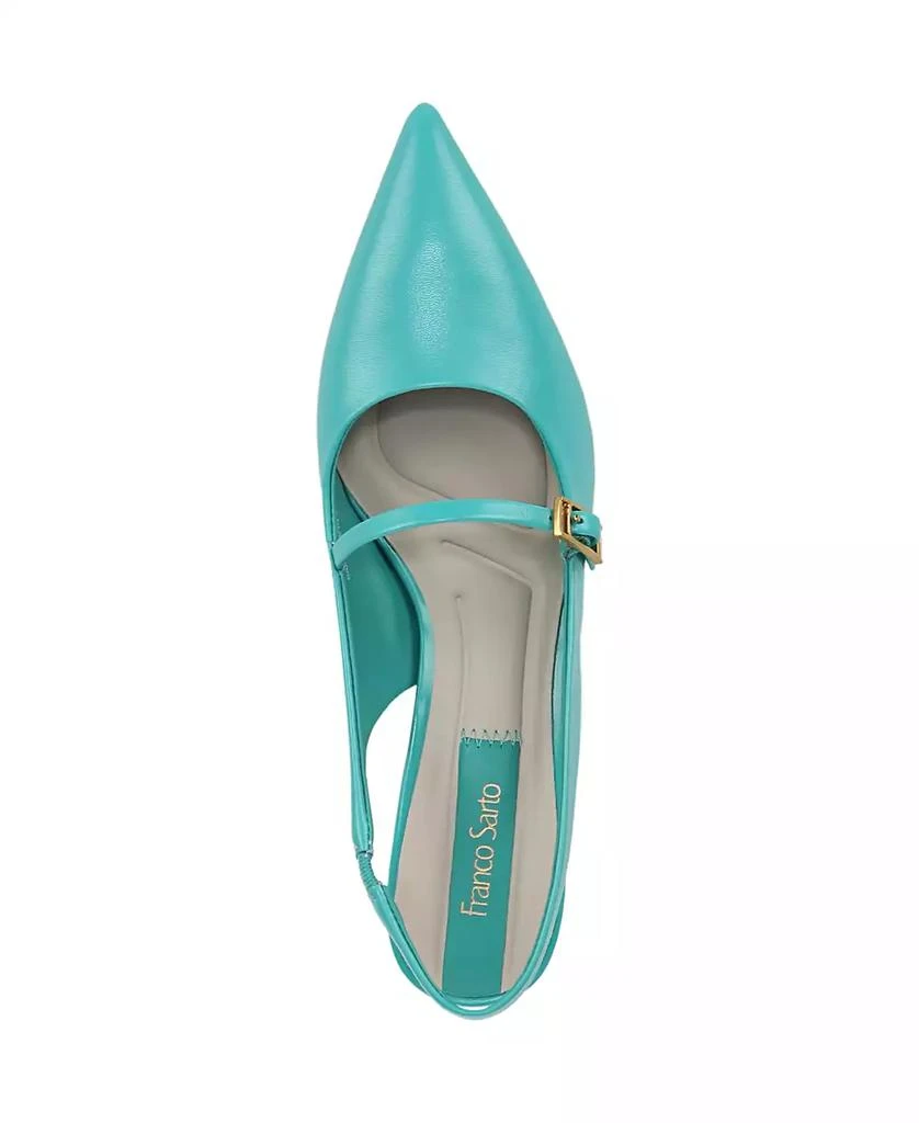 Franco Sarto Women's Khloe Pointed Toe Kitten Heel Slingback Pumps 4