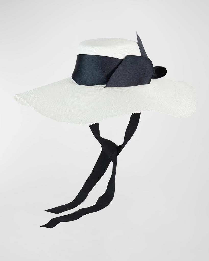 Sensi Studio Frayed Floppy Straw Long Brim Hat 1
