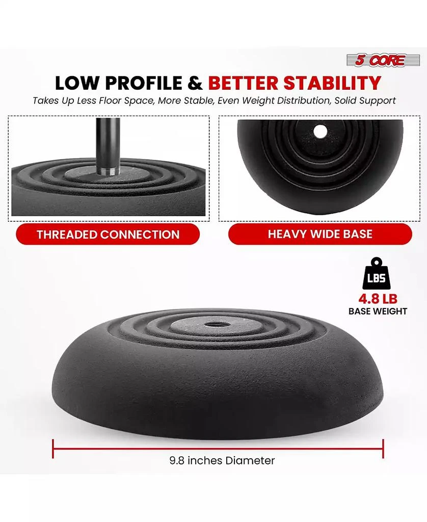 5 Core 5Core Mic Stand Pair Floor Adjustable Universal Heavy Duty Microphone Stands Round Base Soporte De micrA fono - MS RBP 3T 2PCS 10