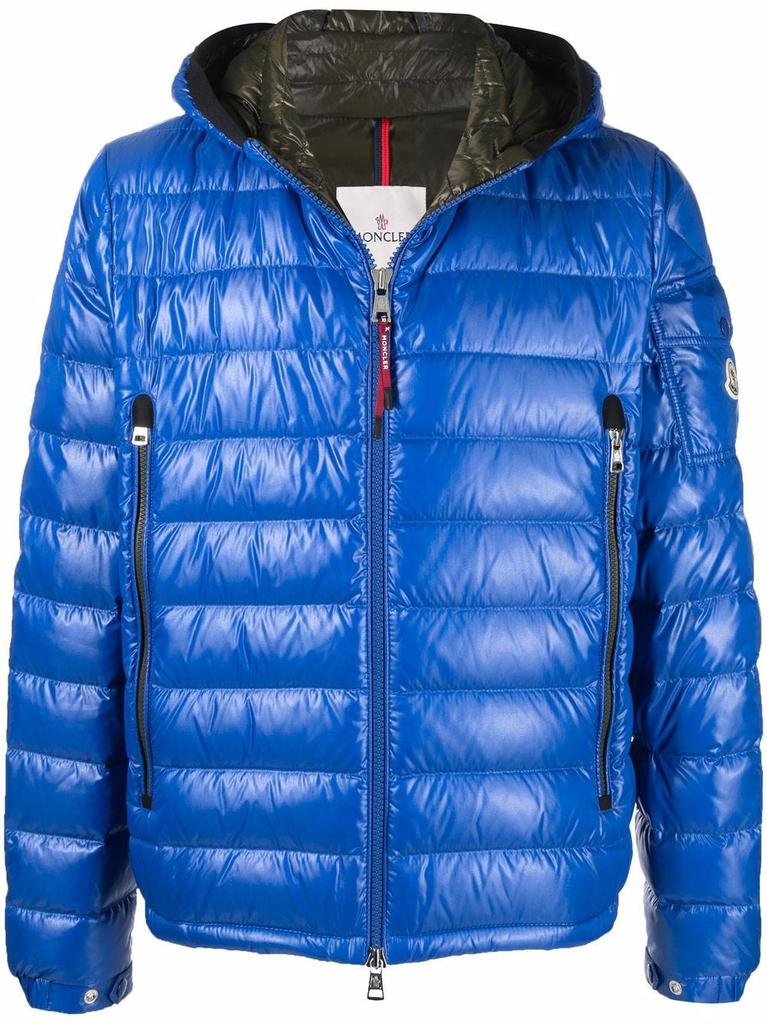 NA Blue Galion short hooded Down Jacket