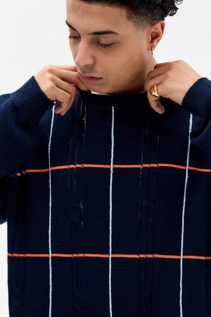 BDG BDG Navy Check Cable Knit Sweater 3