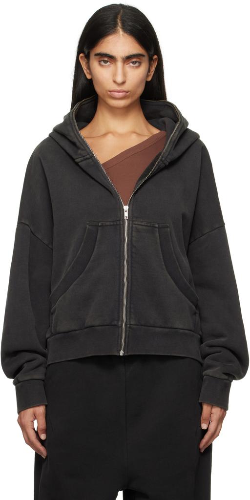 トップス Entire Studios Full Zip Washed Black eternal zip washed black – entire studios