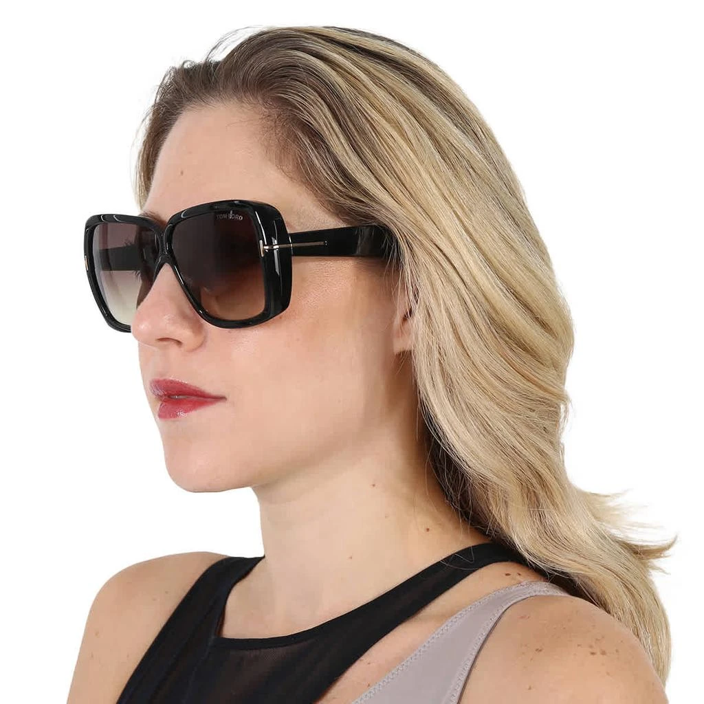 Tom Ford Marilyn Smoke Gradient Butterfly Ladies Sunglasses FT1037 01B 61 2