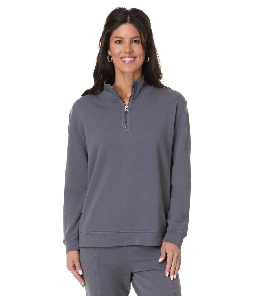 Mod-o-doc Long Sleeve Half Zip Funnel Sweatshirt