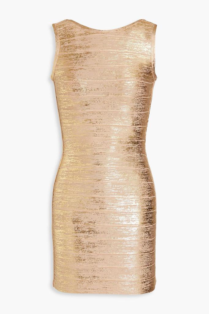 Herve Leger Metallic coated bandage mini dress