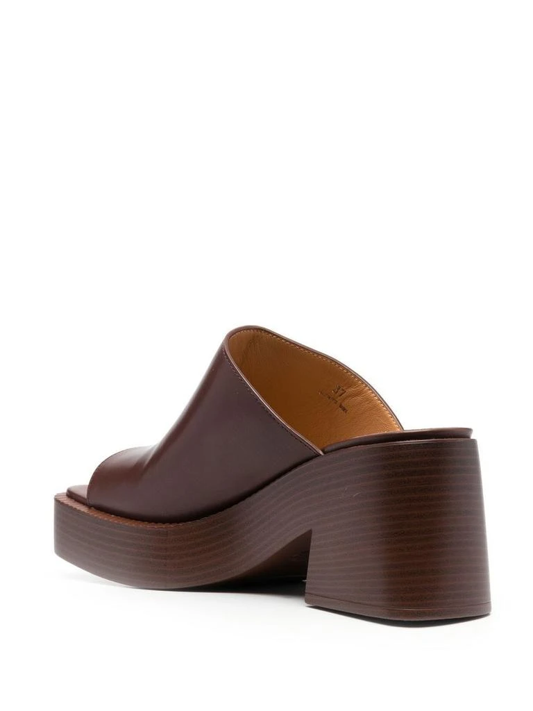 Tod's PLATFORM MULES IN BROWN LEATHER 3