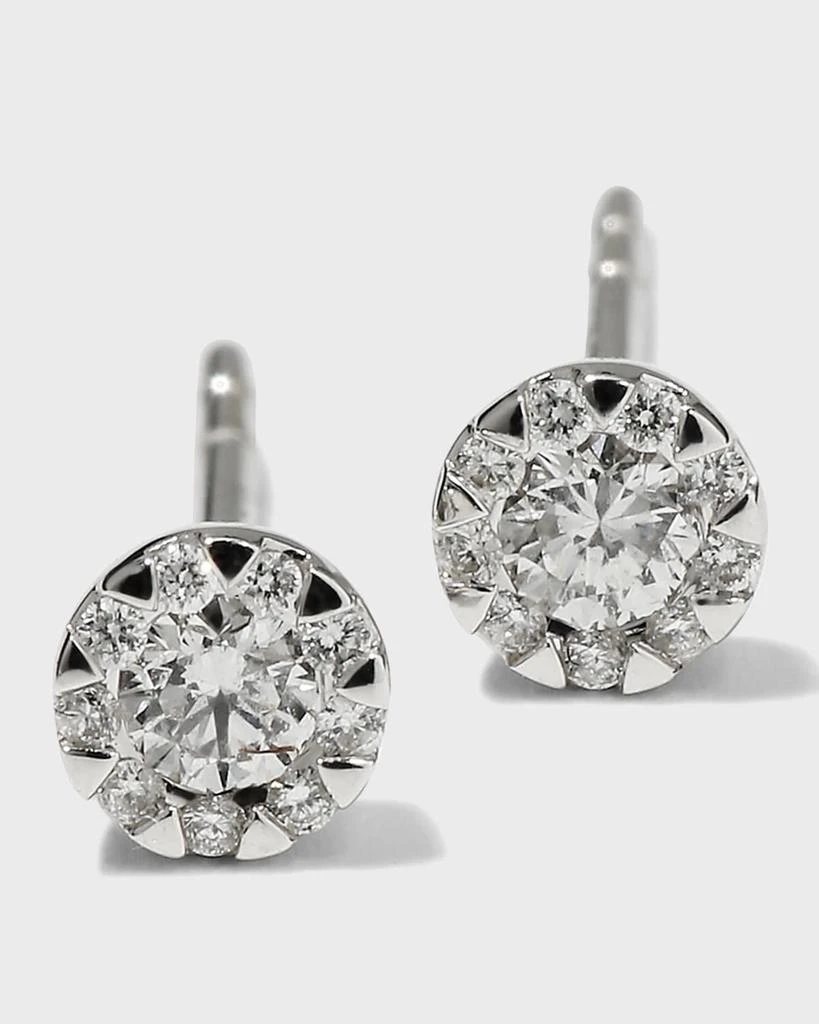 Memoire 18k White Gold Diamond Bouquet Stud Earrings 1