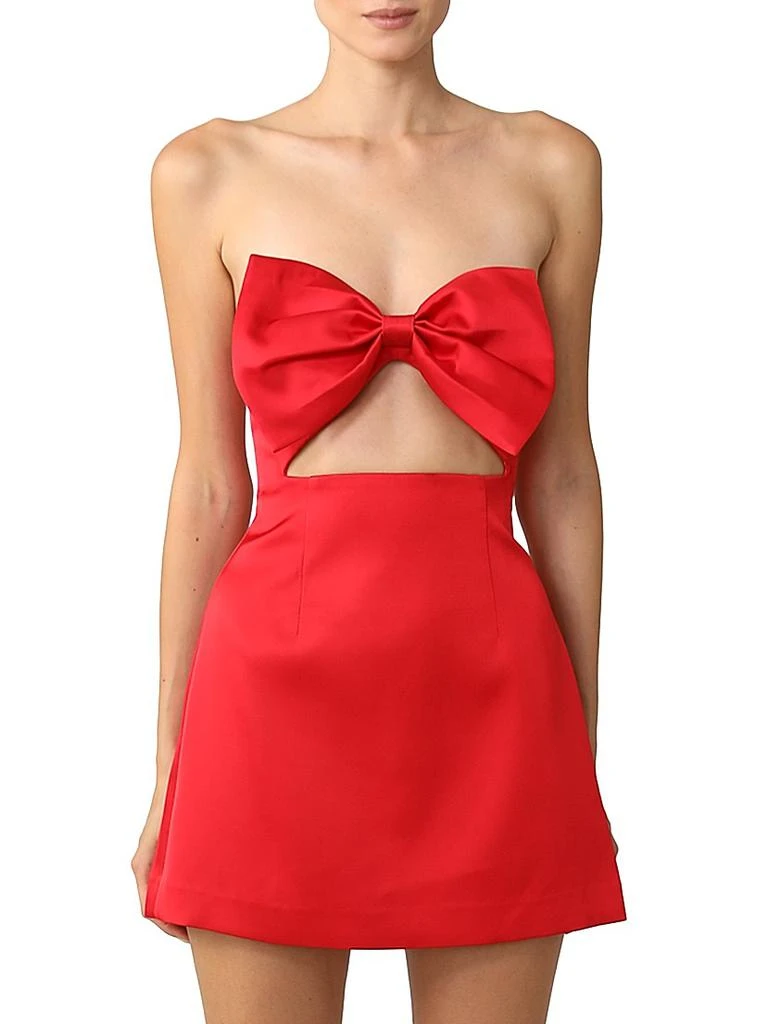SAU LEE Ella Bow-Detailed Taffeta Minidress 3