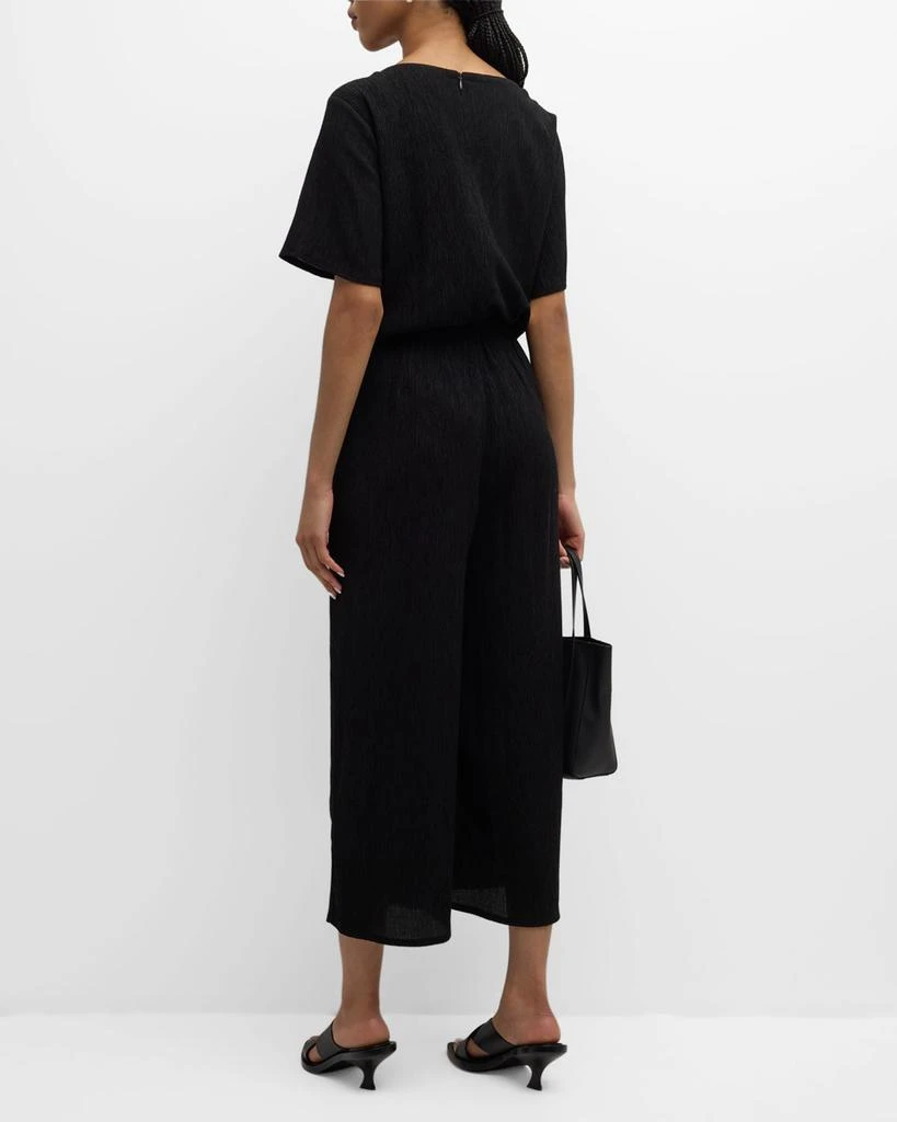 Eileen Fisher Cropped Wide-Leg Crinkled Jumpsuit 4
