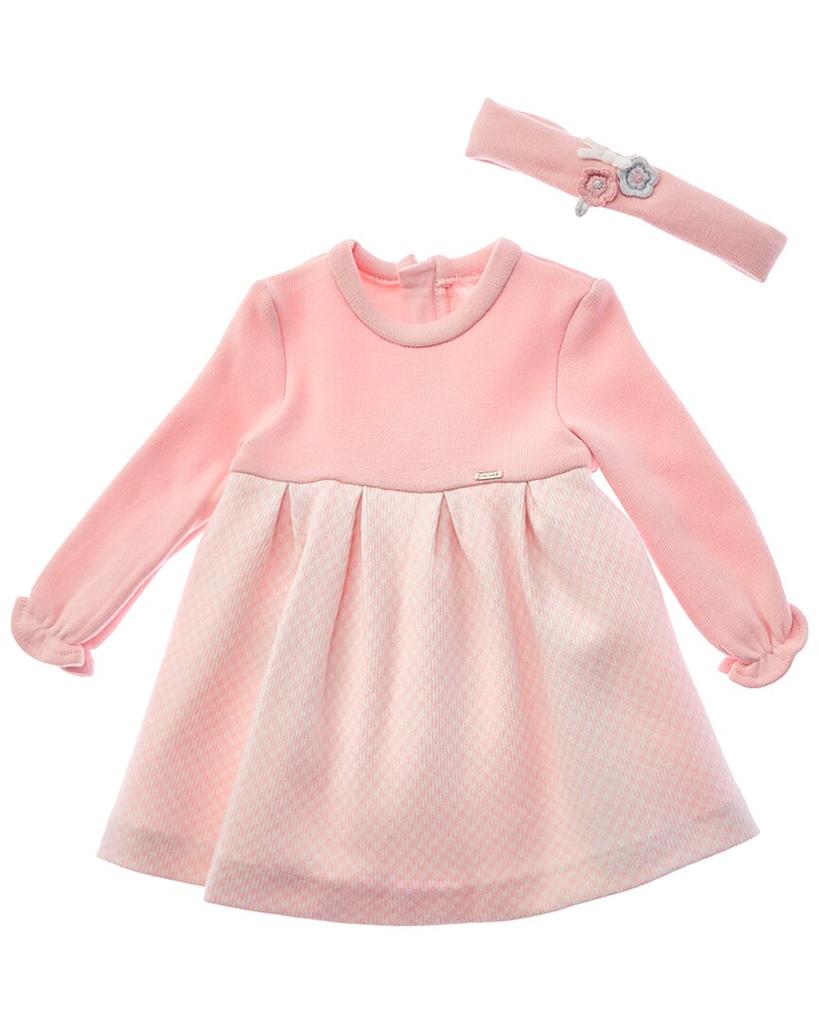 Mayoral Colorblocked Jersey Dress & Headband, 4M-6M, Pink