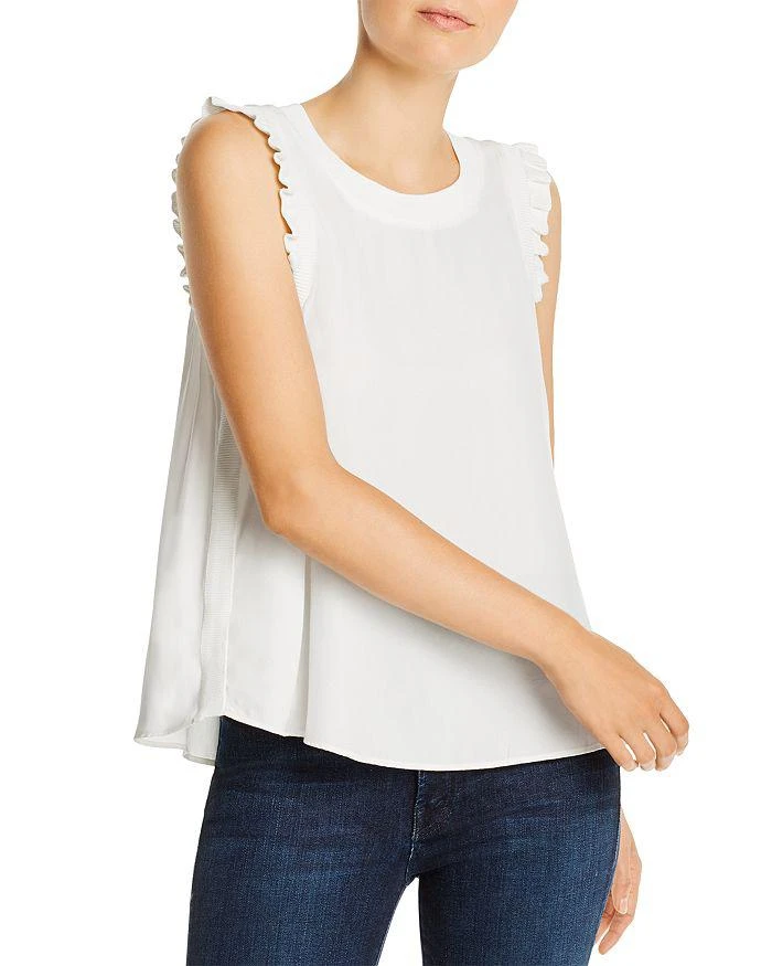 Cinq à Sept Cinq a Sept Lenore Ruffle Trimmed Silk Top 1
