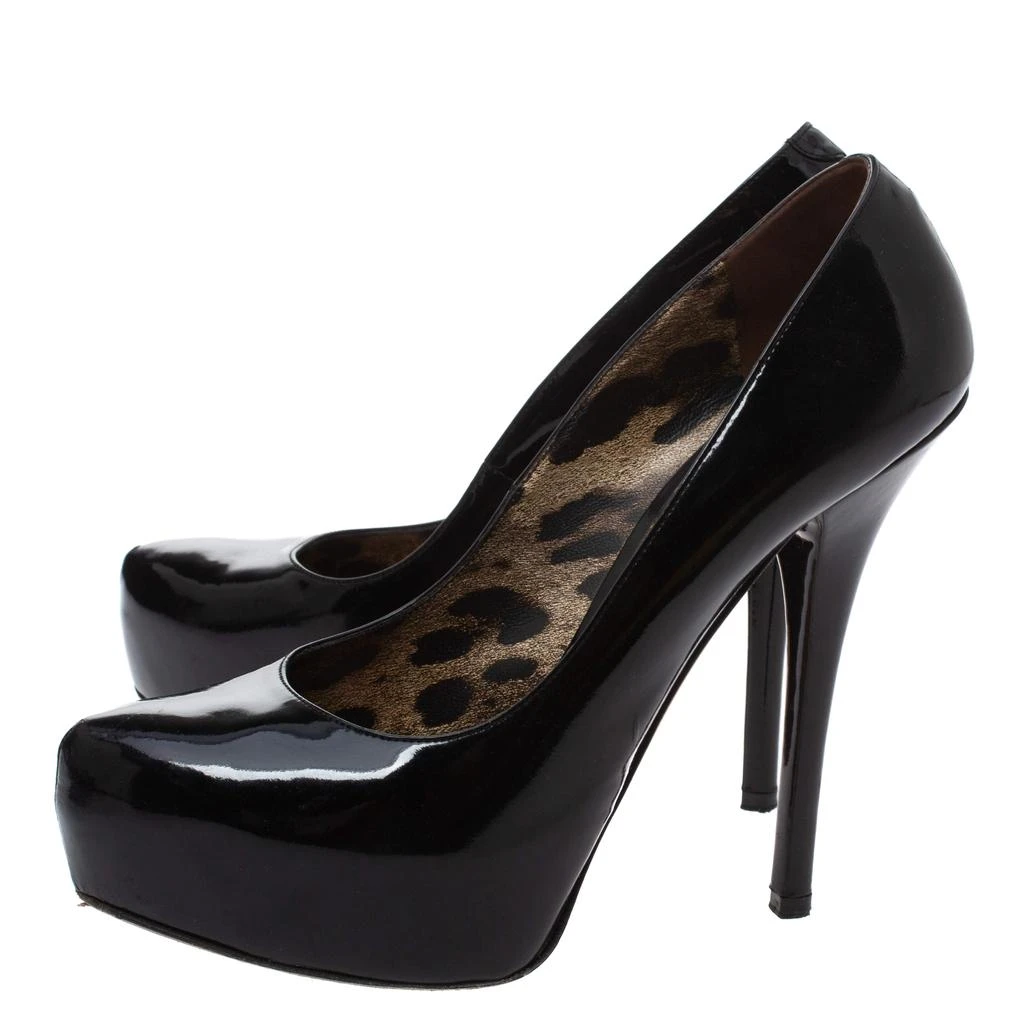 Dolce & Gabbana Dolce & Gabanna Black Patent Leather Platform Pumps Size 38 4