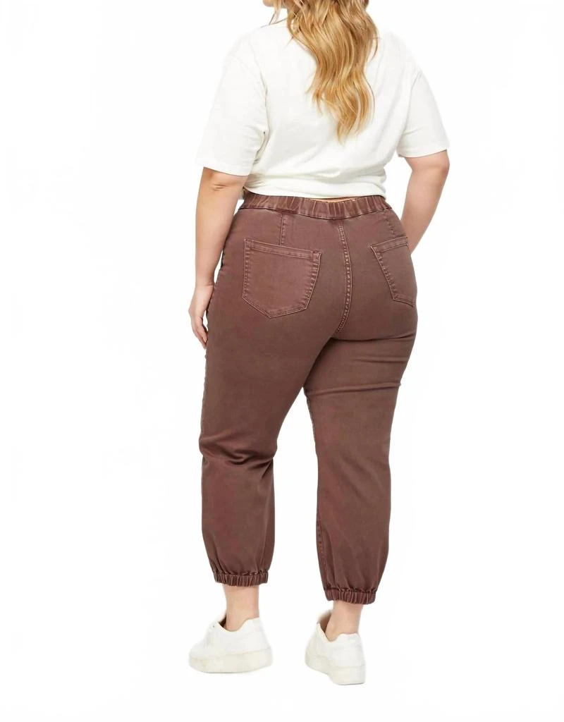 mica denim High Rise Crop Jogger In Cocoa 4