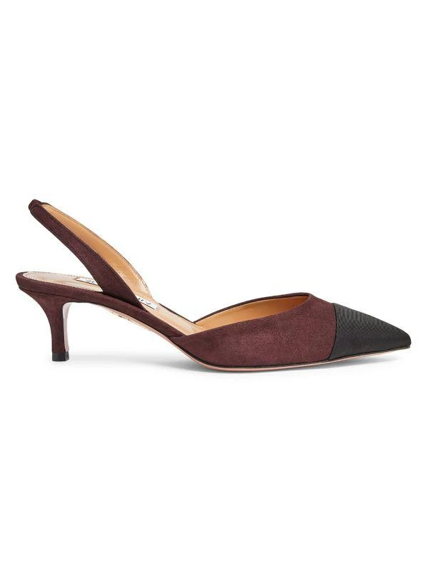 Aquazzura Milanese 50MM Suede Slingback Pumps 1