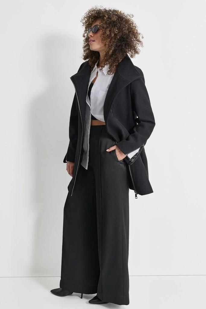 DKNY WOOL COAT WITH ZIPPER DETAIL 5