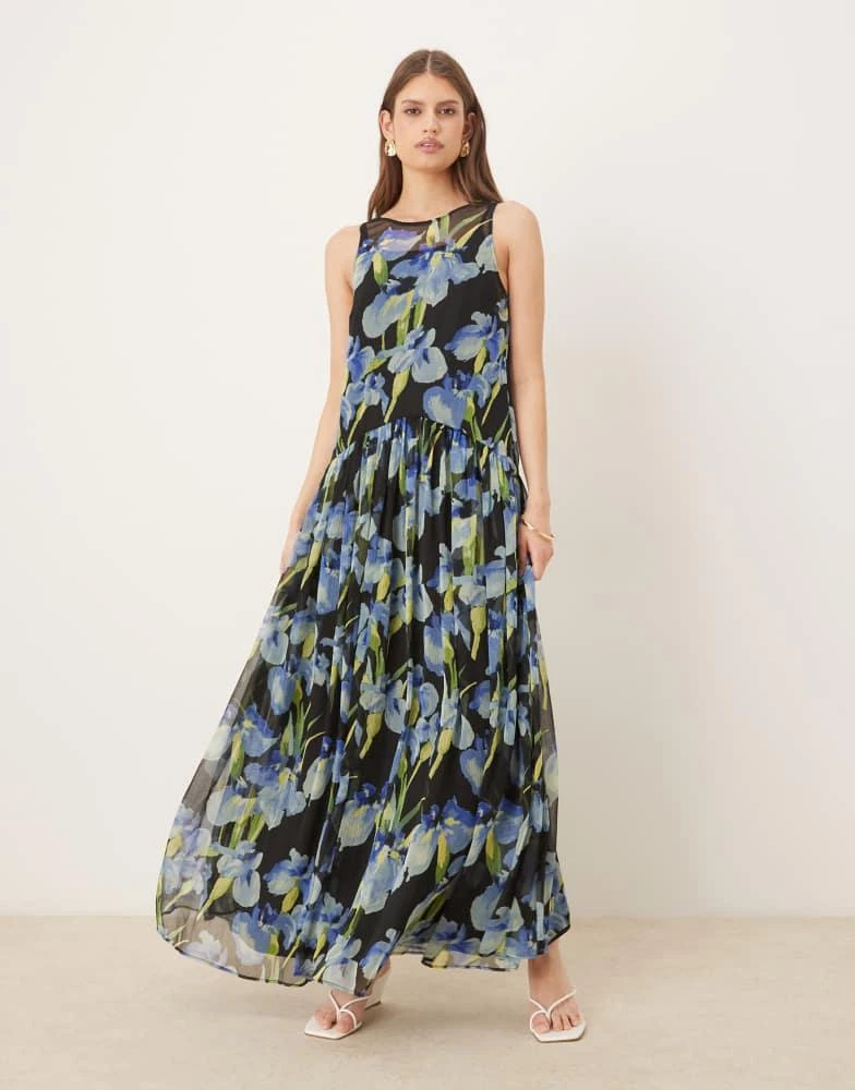 off shoulder olive green dress Olive Green Satin Ruffled Neckline Sleeveless A-Line Gown 2