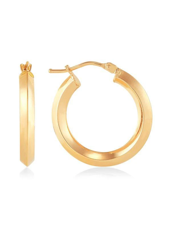 Saks Fifth Avenue 14K Yellow Gold Polished Round Hoop Earrings 1