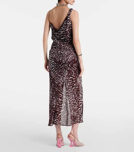 Dries Van Noten Printed draped one-shoulder midi dress 3