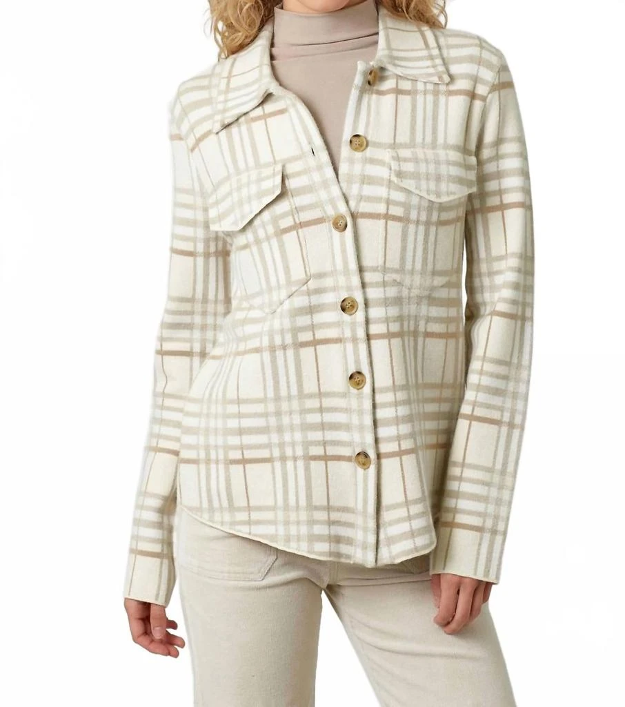 mystree Plaid 
Proper Sweater Jacket In Oatmeal Mix 2
