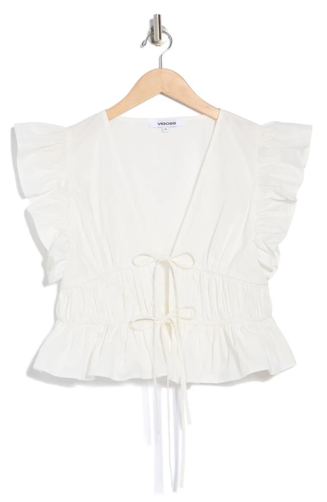 VIGOSS Ruffle Shoulder Top 3