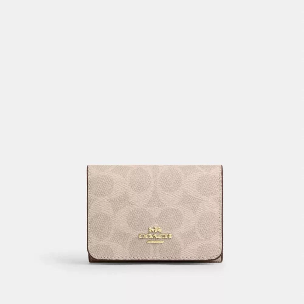 Coach Card Holder Wallet In Blocked Signature Canvas
