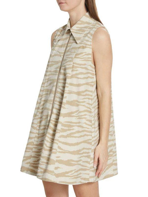 Ganni Zebra Print Denim Mini Dress 3