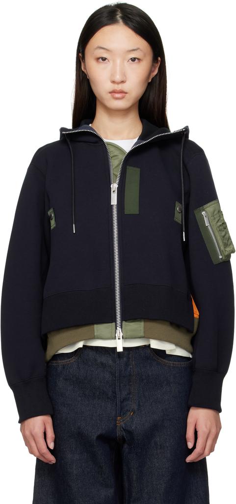 Sacai Nylon Twill X Sponge Sweat Hoodie - Hoodies - BeyondStyle
