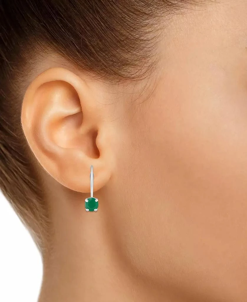 Macy
s Emerald Solitaire Leverback Earrings (1/2 ct. t.w.) in 14k White Gold (Also in Ruby, Sapphire, 
Tanzanite) 2