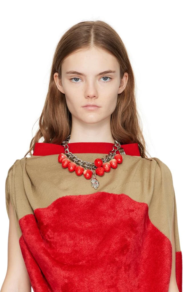 CHOPOVA LOWENA Silver Strawberry Piggy Necklace 2