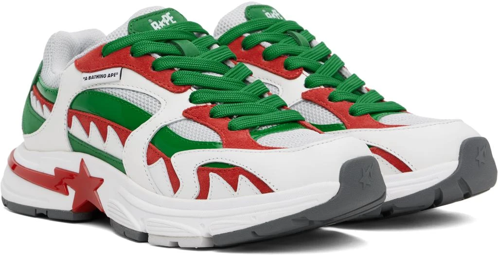 Bape White & Green Shark STA Italy M1 Sneakers 4