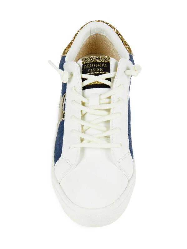 Vintage Havana Croc-Embossed Suede Star Platform Sneakers 5