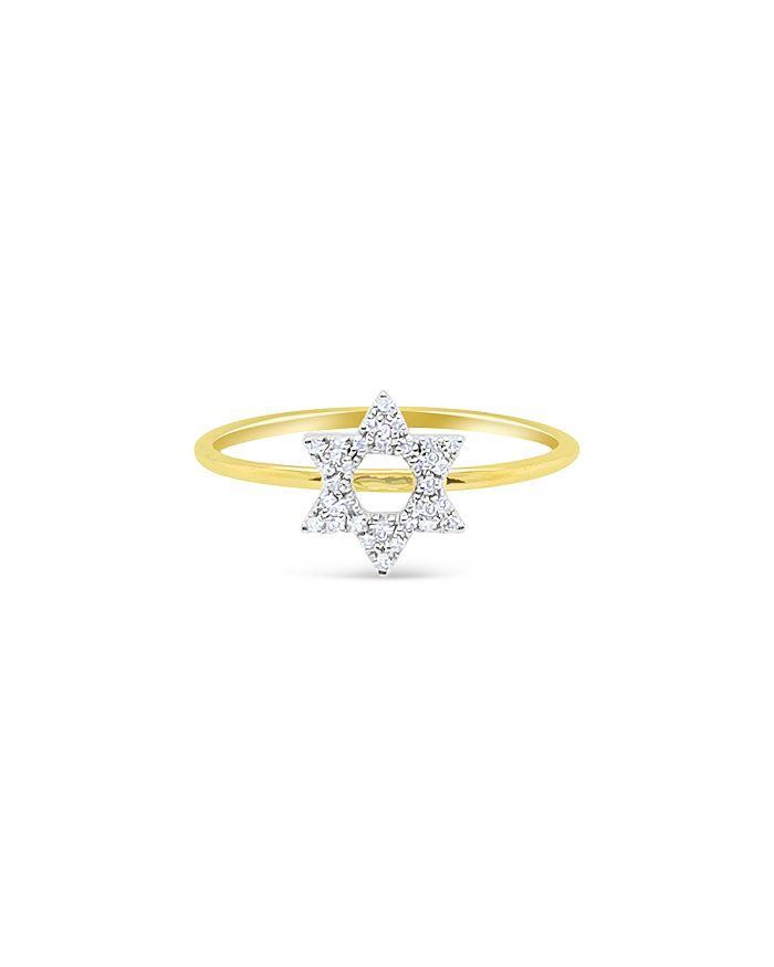 Meira T 14K Yellow Gold Diamond Star of David Ring, 0.06 ct. t.w.