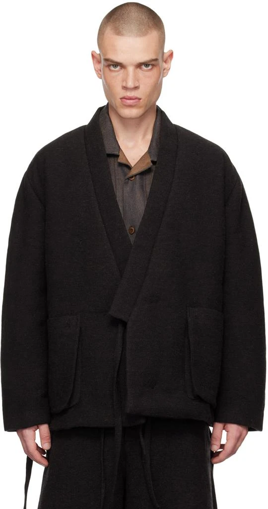 Aviva Jifei Xue Black Padded Short Kimono Jacket 1
