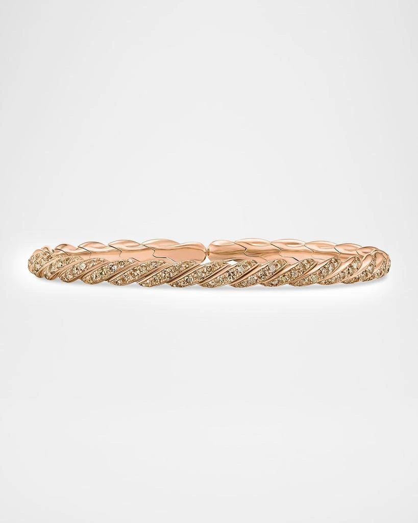 David Yurman Sculpted Cable Flex Bracelet with Diamonds in 18K Rose Gold, 5mm