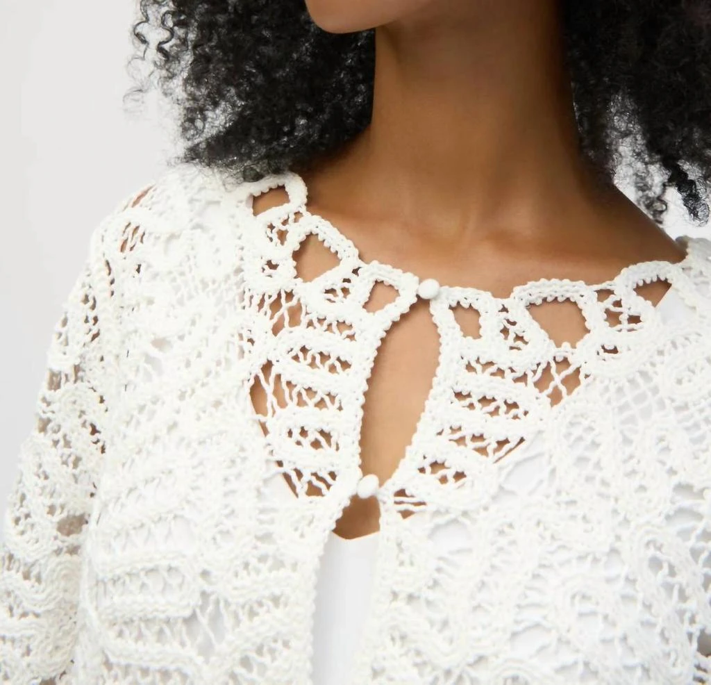 JOSEPH RIBKOFF Joseph Ribkoff - Crochet 3/4 Bell Sleeves Cover-up 3