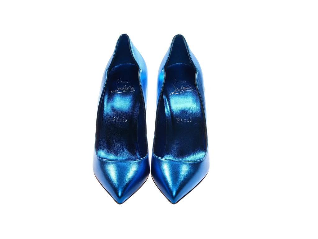 Christian Louboutin Hot Chick 100 Blue Mirrored Patent Leather High Heel Pumps 1