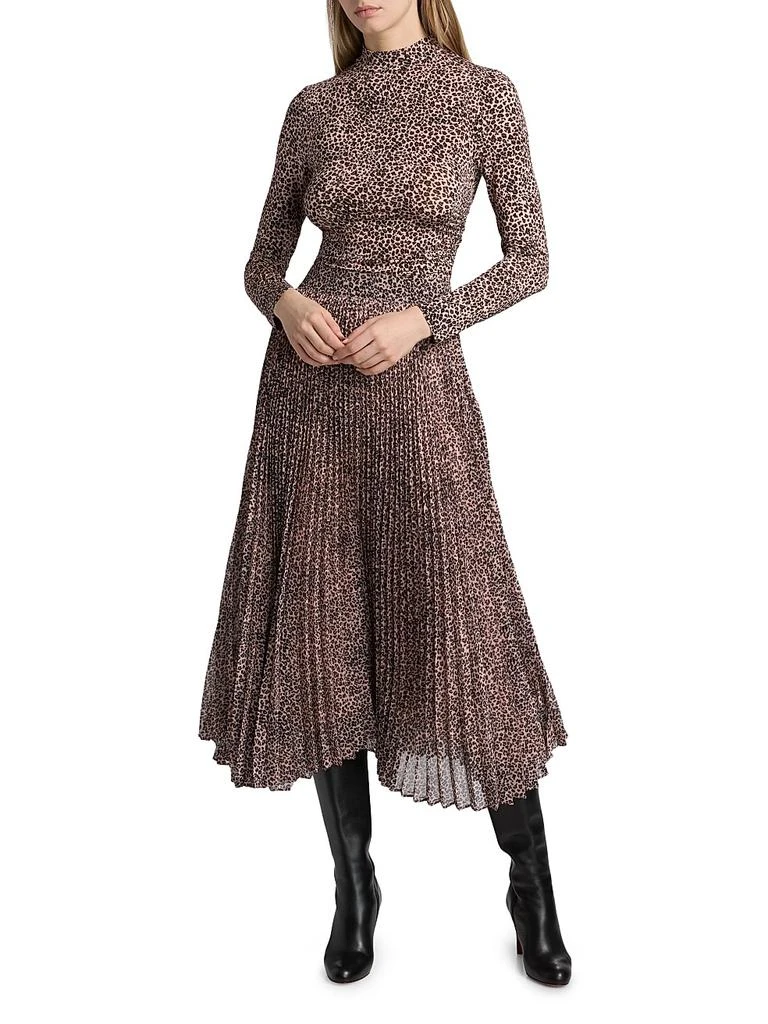 open lace back dress Leo & Ugo KHR110 Lilo Leopard Print Pleated Dress  Experience Boutique