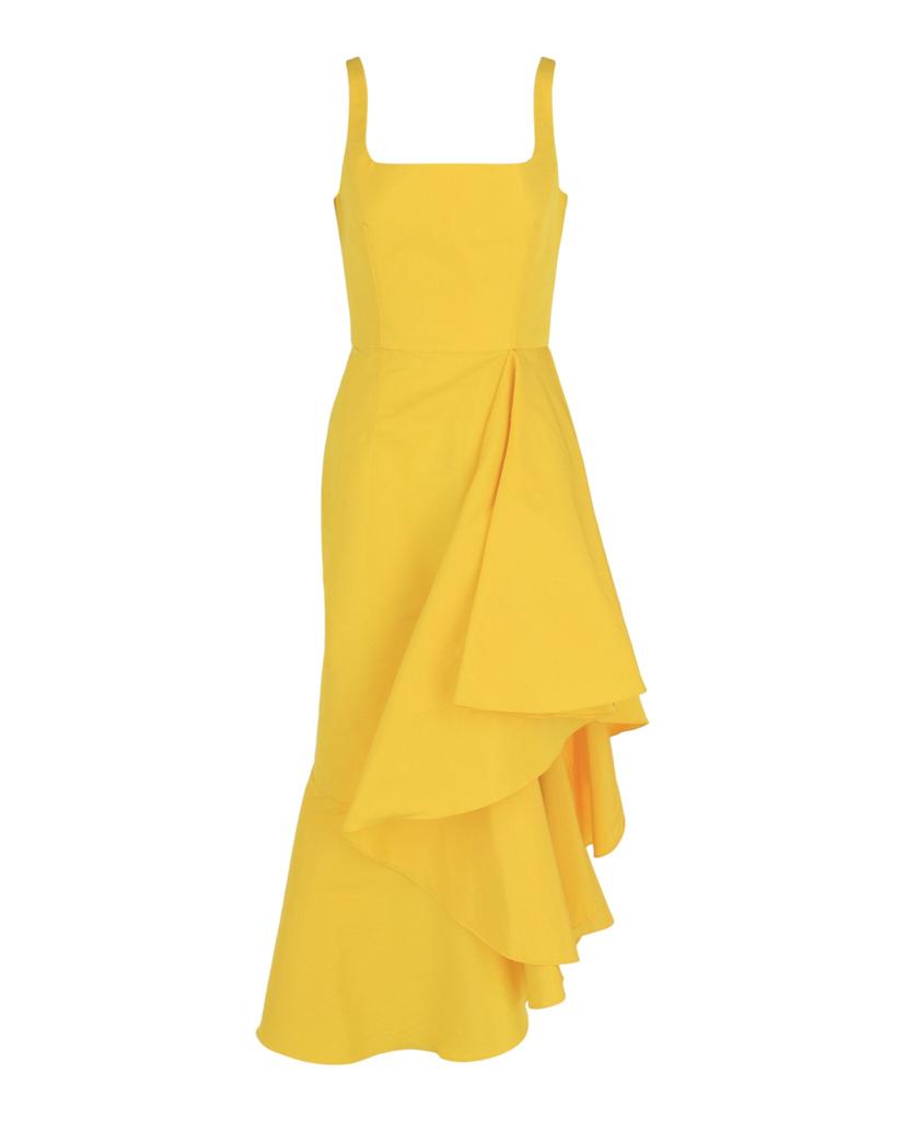 Alexander McQueen Asymmetric Draped Midi Dress