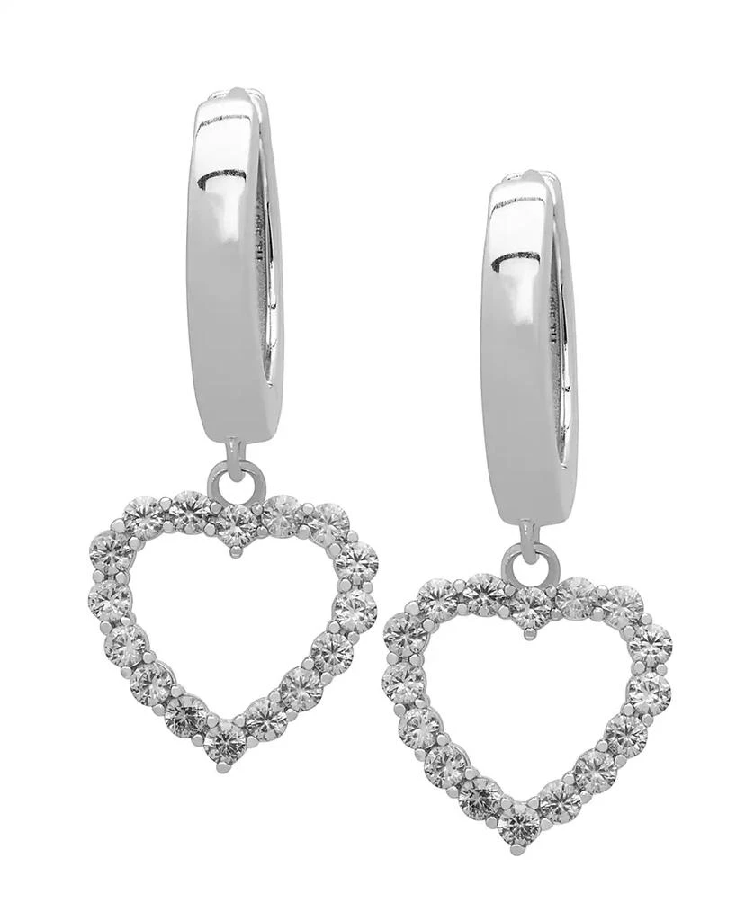 Macy
s Lab-Grown White Sapphire Open Heart Dangle Hoop Earrings (1-5/8 ct. t.w.) in Sterling Silver (Also in Lab-Grown Magenta Sapphire)