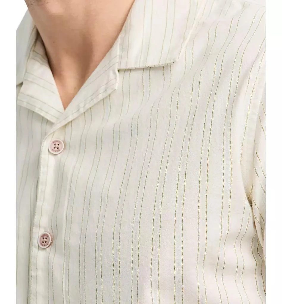 BUFFALO David Bitton Men's Salaman Short Sleeve Striped Button-Front Camp Shirt 6