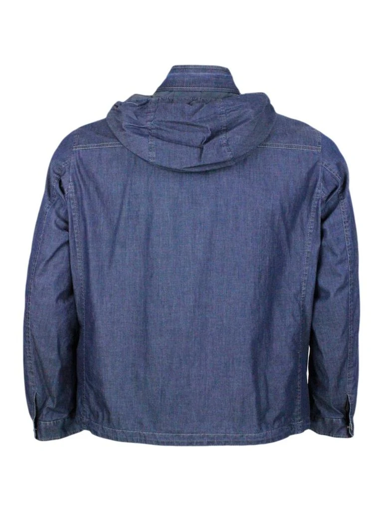 MOORER Moorer Long-Sleeved Hooded Denim Jacket 2