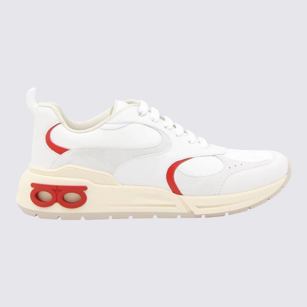 Salvatore Ferragamo Salvatore Ferragamo White And Red Leather Sneakers 1