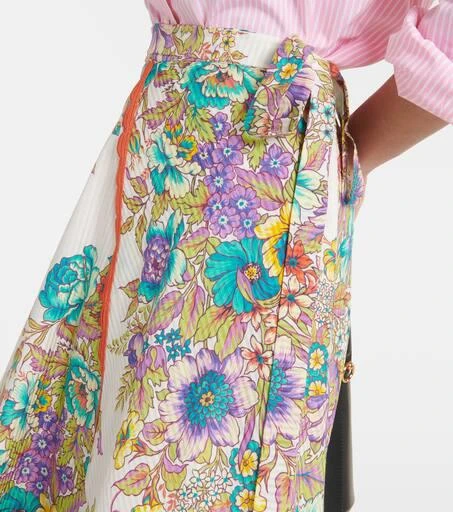 ETRO Floral cotton and silk midi skirt 4
