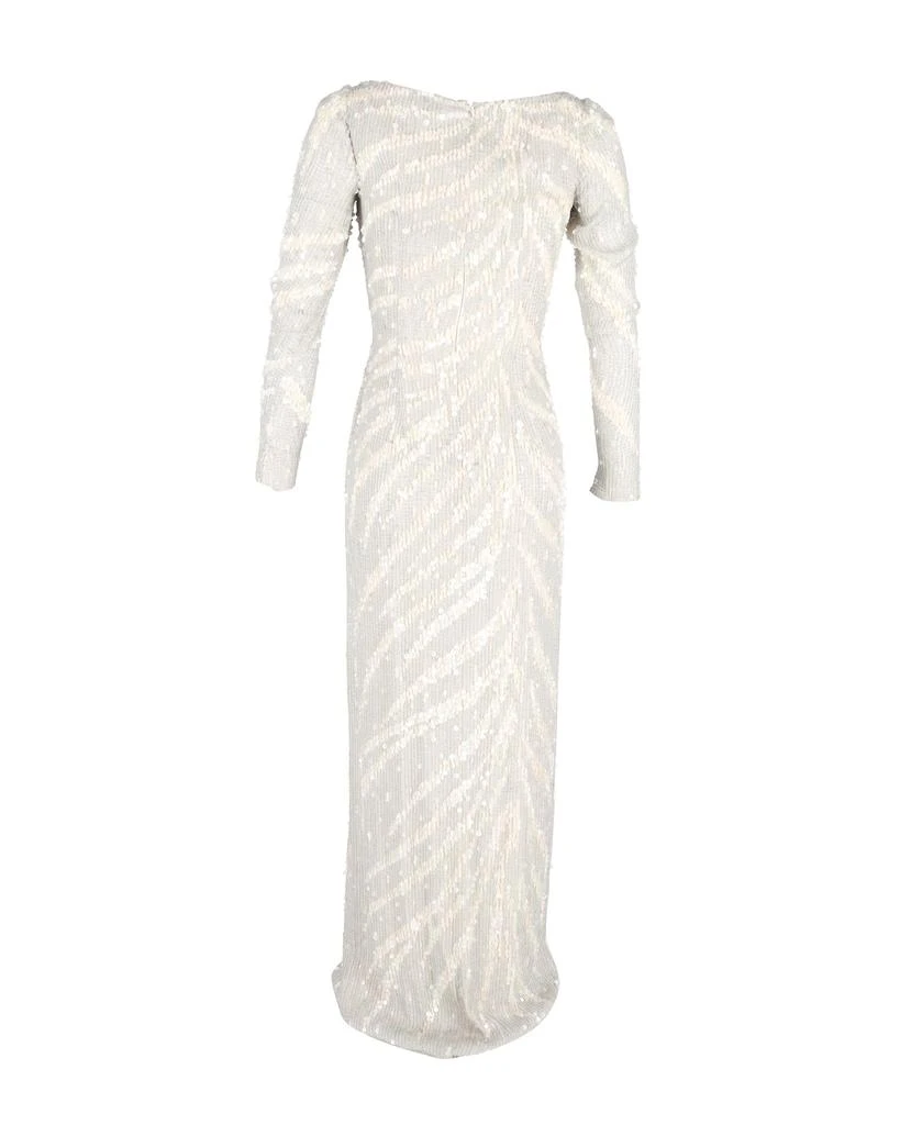 Jenny Packham Long Sleeve Gown in Cream Sequined Polyester 3