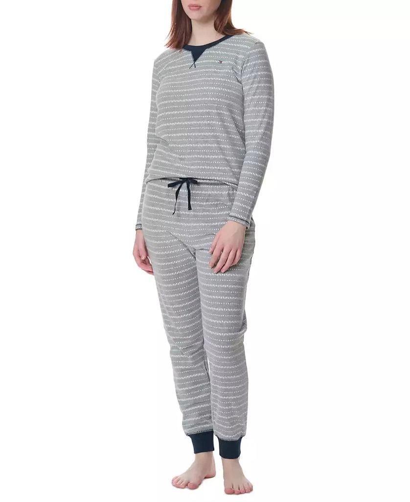 Tommy Hilfiger Women's 2-Pc. Packaged Printed Thermal Pajamas Set 6
