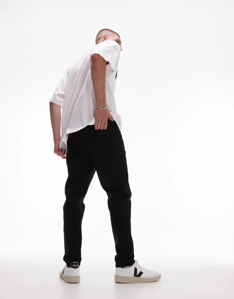 Topman Topman stretch taper jeans in black 3