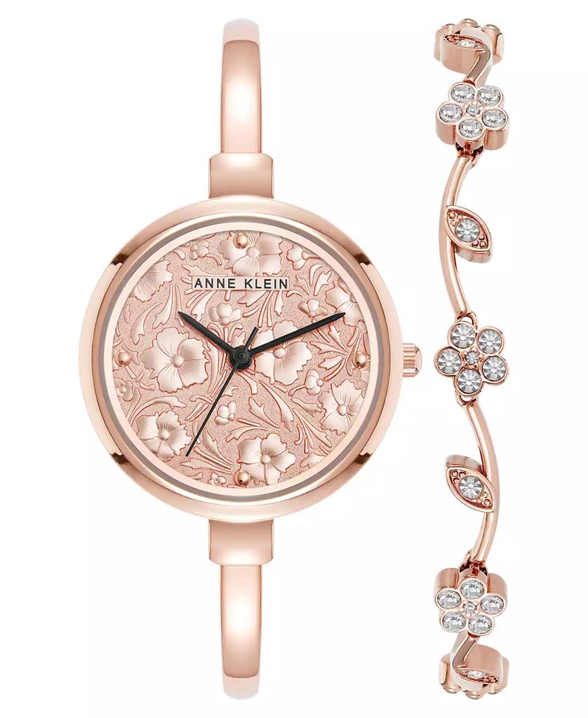 Anne Klein Women's Quartz Charming Floral Rose Gold-Tone