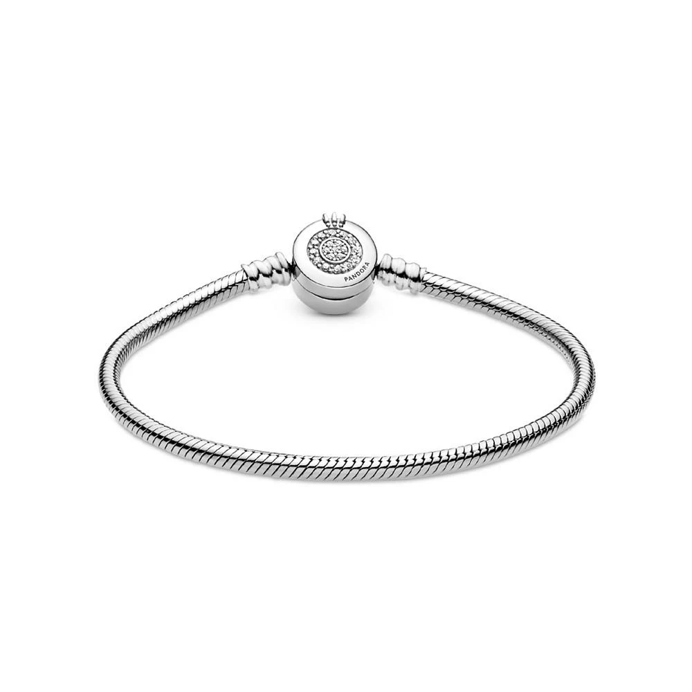 Pandora Moments Cubic Zirconia Sparkling Crown O Snake Chain Bracelet 2