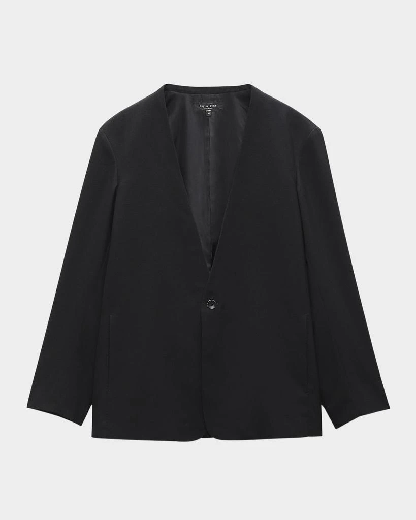 Rag & Bone Men's Collarless Ripstop Wool Blazer 1
